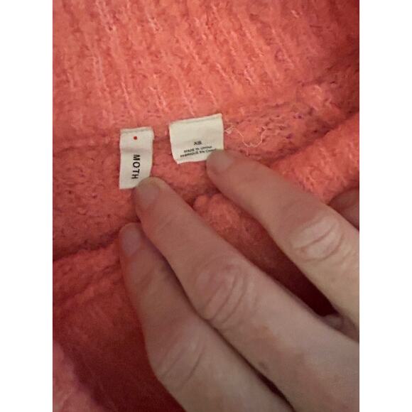 Anthropologie Moth Wool Alpaca Blend Mock Neck Pullover Sweater Jumper Peach XS - Picture 5 of 6